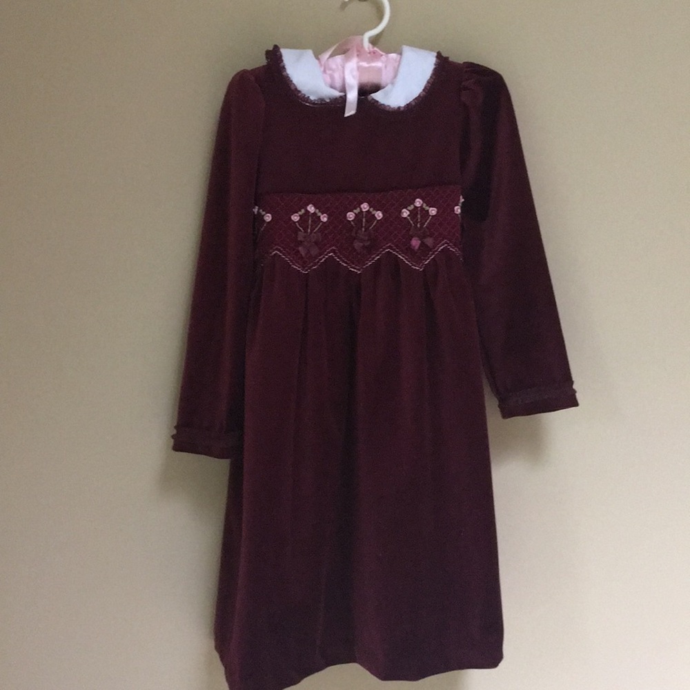 Beautiful Burgundy Velvet Holiday Dress Size 5